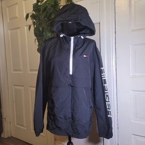 Tommy Hilfiger Black Hooded Pullover Windbreaker